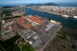 vista aérea do porto de santos
