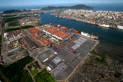 vista aérea do porto de santos